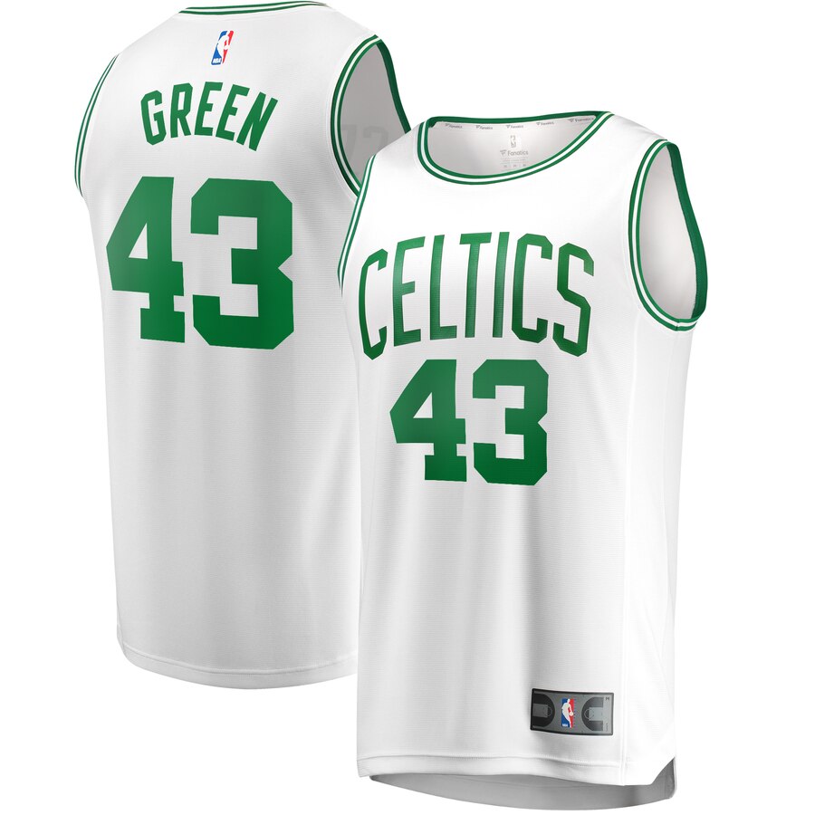 Men's Boston Celtics Javonte Green #43 Fast Break Fanatics Branded Association Edition Replica Player White Jersey 2401INAK